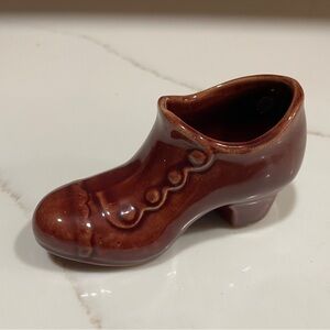 Rosemeade Women's Shoe Planter Brown Glaze